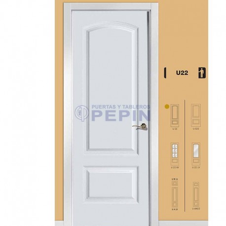Puerta lacada Mod U22 en blanca