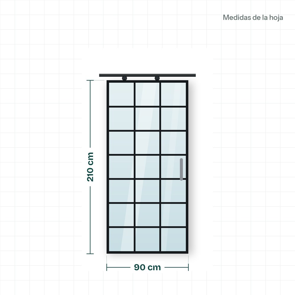 Puerta corredera de cristal Loft (medidas)