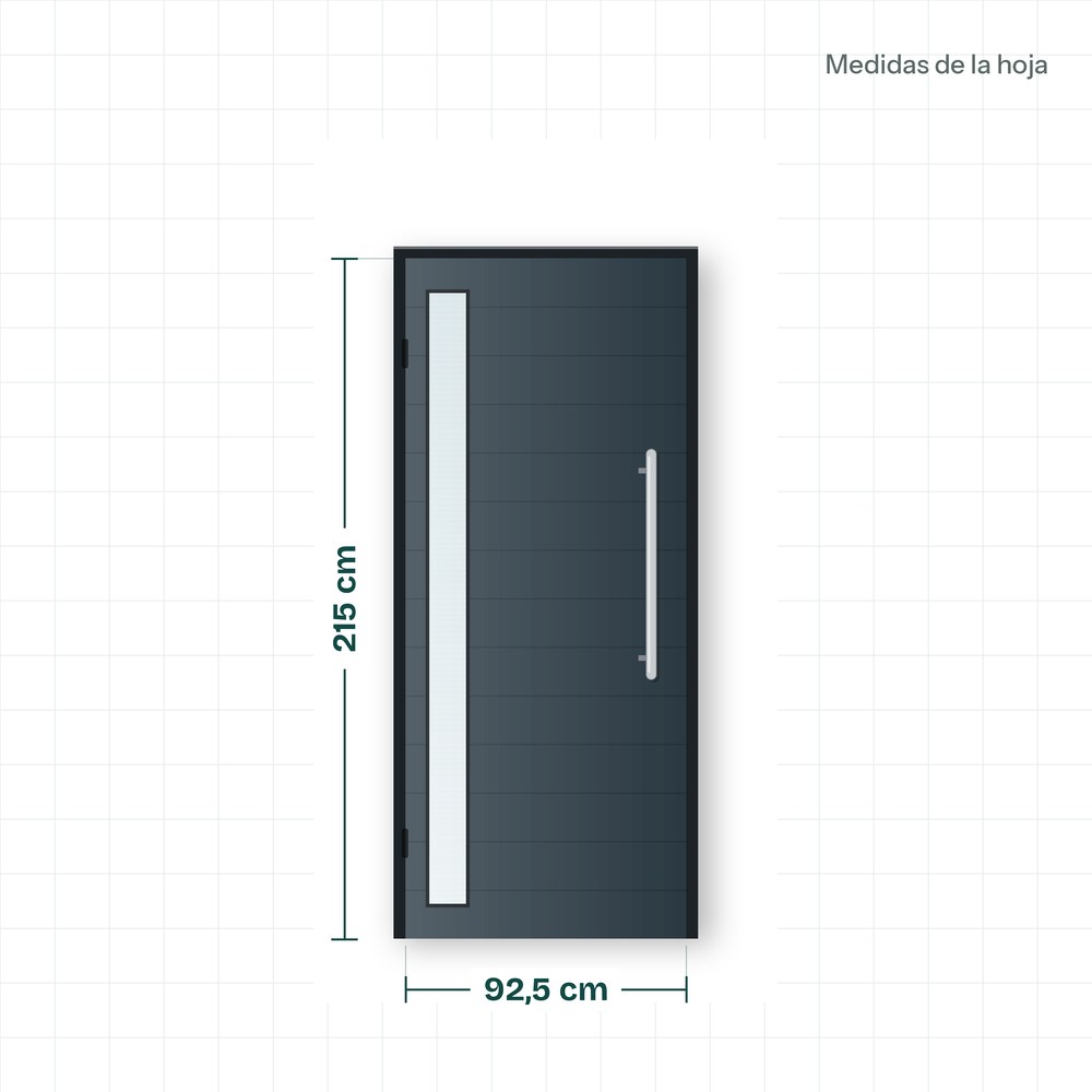 Puerta de entrada de aluminio Aurora (medidas)
