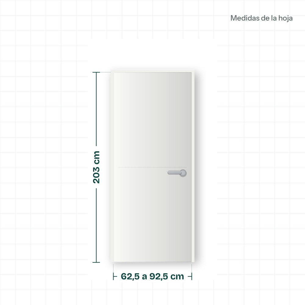 Puerta de interior Nórdica lacada blanca (medidas)